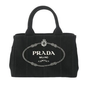 PRADA Canapa Black Canvas Handbag